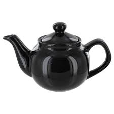 Black 2 Cup Tea Pot - Click Image to Close